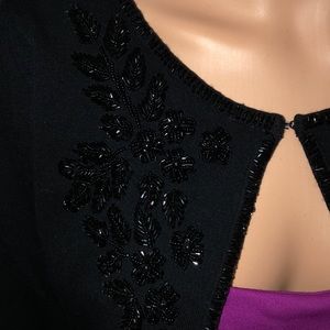 Crop top sweater w hook & eyelet & gorgeous bling.